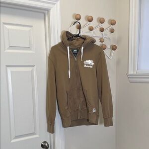 Roots - Classic Zip Up Hoodie Sweatshirt - Tan - XS
